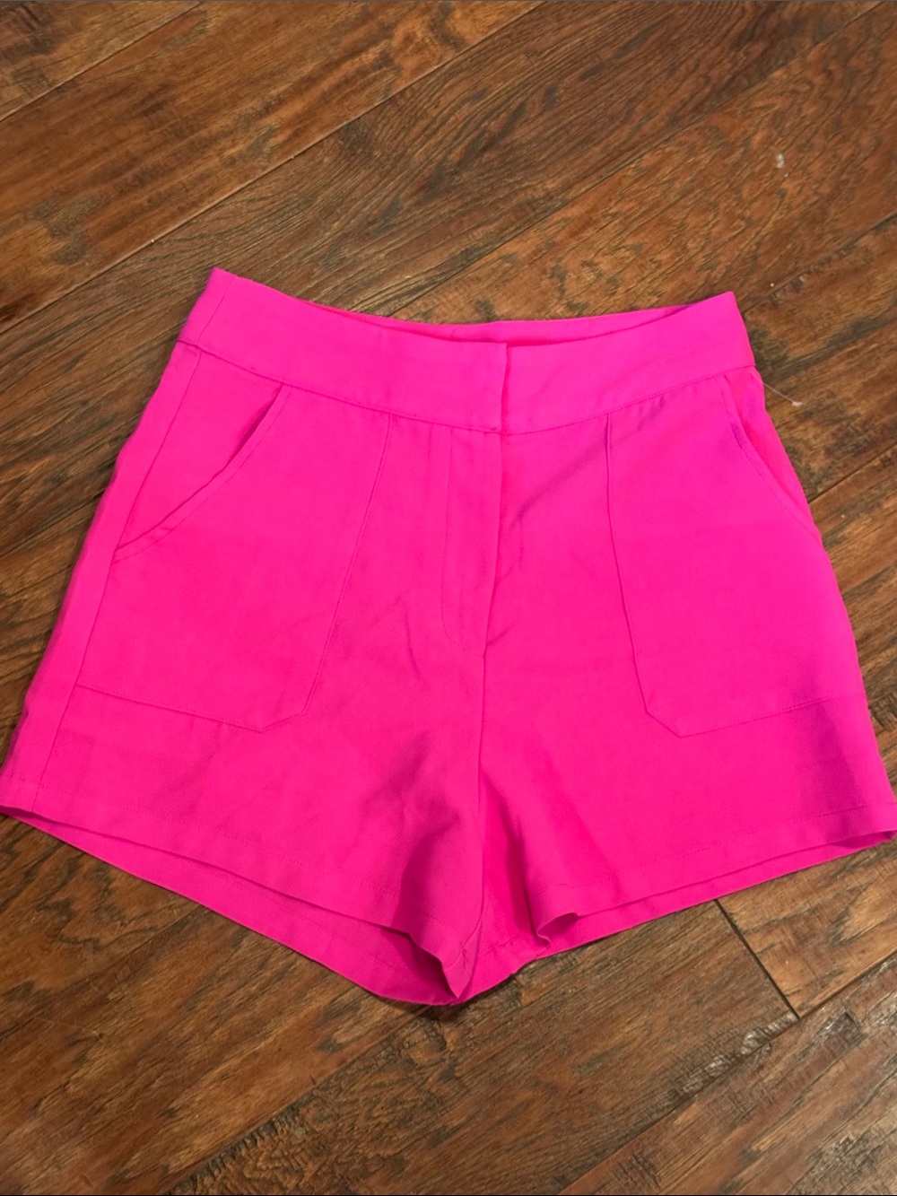 TCEC Bright Pink High-Waist Casual Shorts